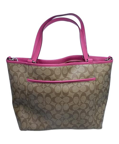 COACH（コーチ）COACH (コーチ) COACH  ベージュ×ピンク トートバッグ ベージュ×ピンクの古着・服飾アイテム