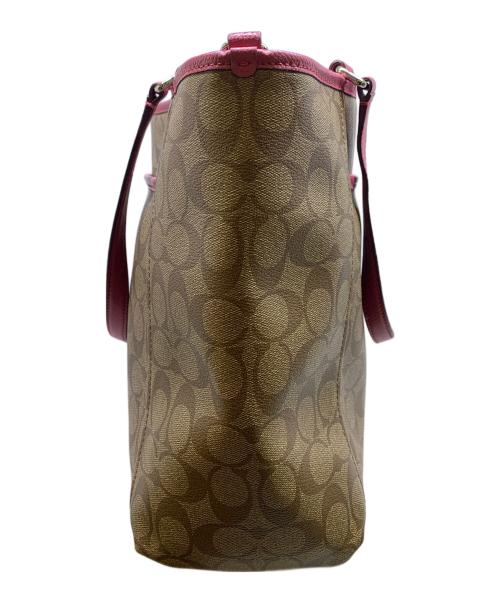 COACH（コーチ）COACH (コーチ) COACH  ベージュ×ピンク トートバッグ ベージュ×ピンクの古着・服飾アイテム