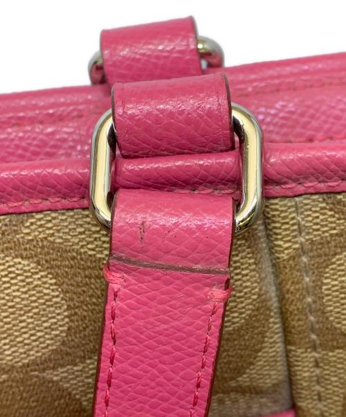 COACH（コーチ）COACH (コーチ) COACH  ベージュ×ピンク トートバッグ ベージュ×ピンクの古着・服飾アイテム