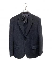 BROOKS BROTHERS（ブルックスブラザーズ）の古着「BROOKS BROTHERS　ネイビー　ウールブレンド ネップツイード シングル釦アンコンジャケット　テーラードジャケット」｜ネイビー