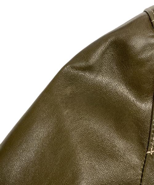 Y'2 leather（ワイツーレザー）Y'2 leather (ワイツーレザー) Y'2 LEATHER　オリーブ　OIL SOFT LEATHER SHIRTS 　レザージャケット オリーブ サイズ:SIZE 42の古着・服飾アイテム