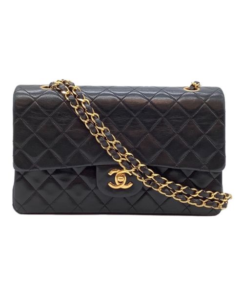 CHANEL（シャネル）CHANEL (シャネル) Wフラップチェーンショルダーバッグ ブラックの古着・服飾アイテム