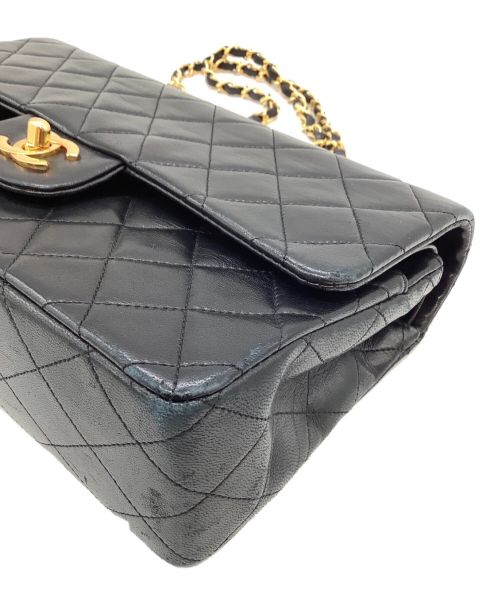 CHANEL（シャネル）CHANEL (シャネル) Wフラップチェーンショルダーバッグ ブラックの古着・服飾アイテム
