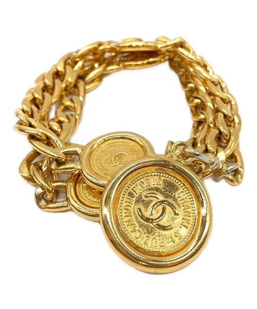 CHANEL（シャネル）CHANEL (シャネル) コインモチーフチェーンベルト ゴールドの古着・服飾アイテム