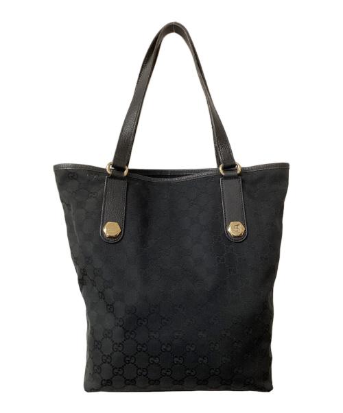 GUCCI（グッチ）GUCCI (グッチ) GGキャンバス トートバッグ ブラックの古着・服飾アイテム