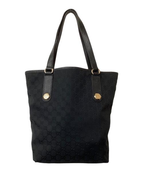 GUCCI（グッチ）GUCCI (グッチ) GGキャンバス トートバッグ ブラックの古着・服飾アイテム