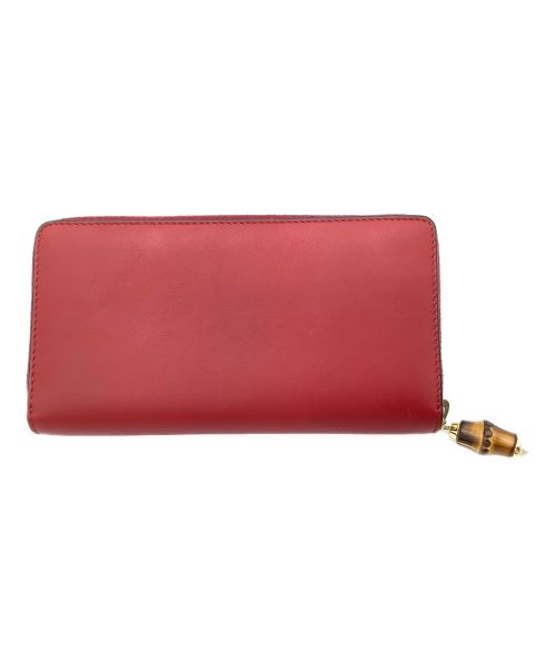 GUCCI（グッチ）GUCCI (グッチ) ラウンドファスナー財布 レッドの古着・服飾アイテム