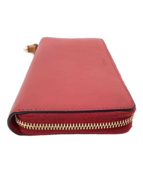 GUCCI（グッチ）GUCCI (グッチ) ラウンドファスナー財布 レッドの古着・服飾アイテム