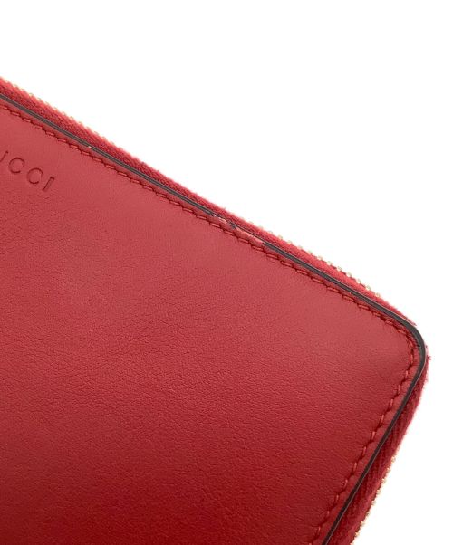 GUCCI（グッチ）GUCCI (グッチ) ラウンドファスナー財布 レッドの古着・服飾アイテム