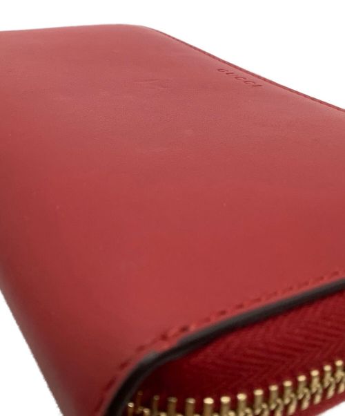 GUCCI（グッチ）GUCCI (グッチ) ラウンドファスナー財布 レッドの古着・服飾アイテム