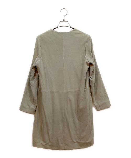 EMMETI（エンメティ）EMMETI (エンメティ) EMMETIスエードコート　 ライトグレー サイズ:38の古着・服飾アイテム