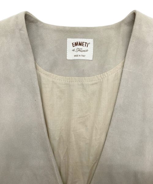 EMMETI（エンメティ）EMMETI (エンメティ) EMMETIスエードコート　 ライトグレー サイズ:38の古着・服飾アイテム