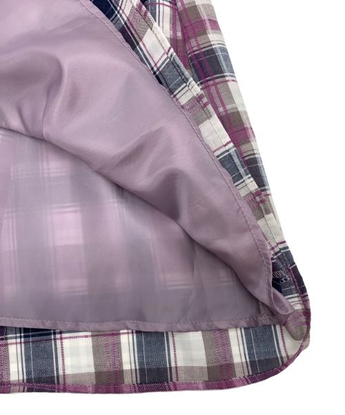 Apuweiser-riche（アプワイザーリッシェ）Apuweiser-riche (アプワイザーリッシェ) Apuweiser-riche ノースリーブワンピース パープル×ホワイト サイズ:2の古着・服飾アイテム