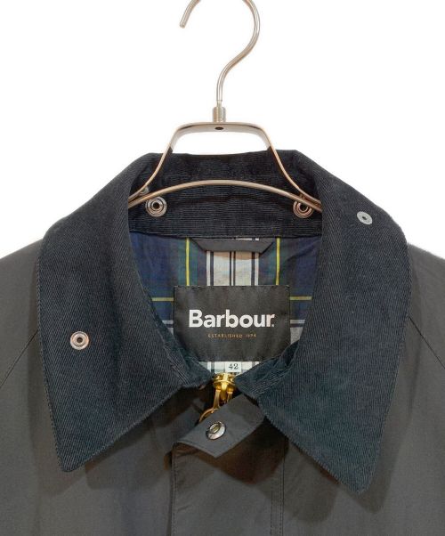 Barbour（バブアー）Barbour (バブアー) Barbour オーバーサイズドミドルコート ブラック×グリーン サイズ:42の古着・服飾アイテム