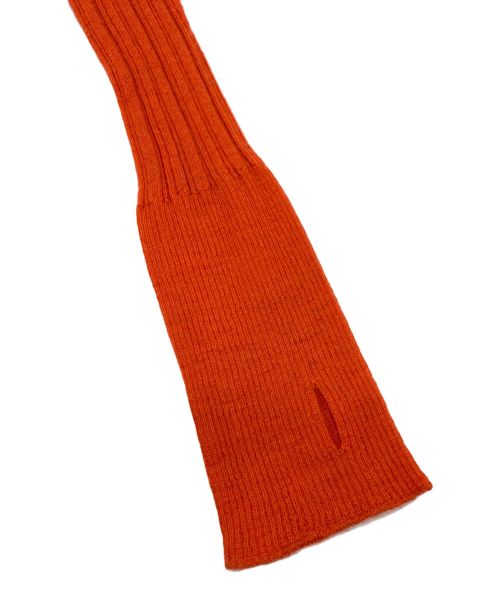 UNFIL（アンフィル）UNFIL (アンフィル) ベビースーリーアルパカランダムリブニット オレンジ サイズ:1の古着・服飾アイテム