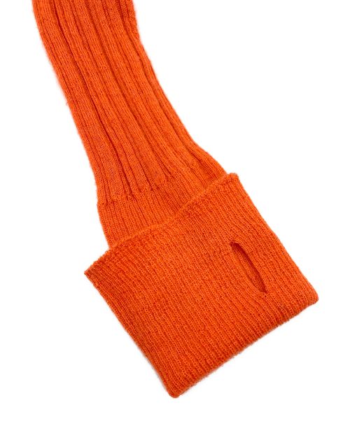 UNFIL（アンフィル）UNFIL (アンフィル) ベビースーリーアルパカランダムリブニット オレンジ サイズ:1の古着・服飾アイテム