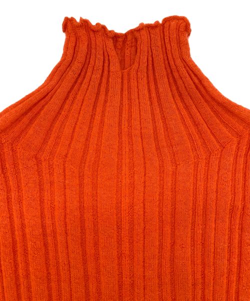 UNFIL（アンフィル）UNFIL (アンフィル) ベビースーリーアルパカランダムリブニット オレンジ サイズ:1の古着・服飾アイテム