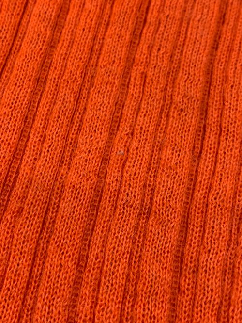 UNFIL（アンフィル）UNFIL (アンフィル) ベビースーリーアルパカランダムリブニット オレンジ サイズ:1の古着・服飾アイテム