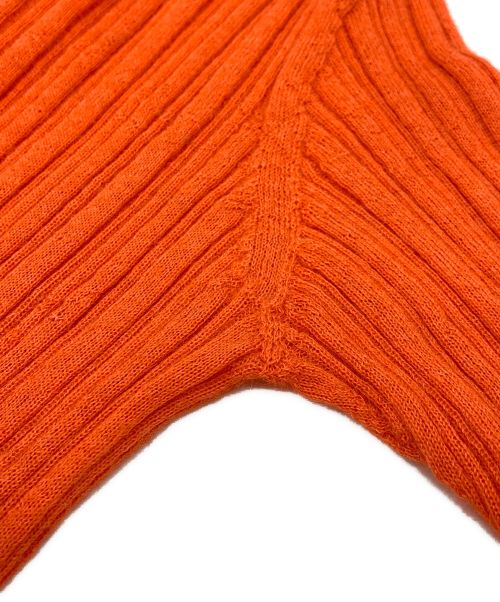 UNFIL（アンフィル）UNFIL (アンフィル) ベビースーリーアルパカランダムリブニット オレンジ サイズ:1の古着・服飾アイテム