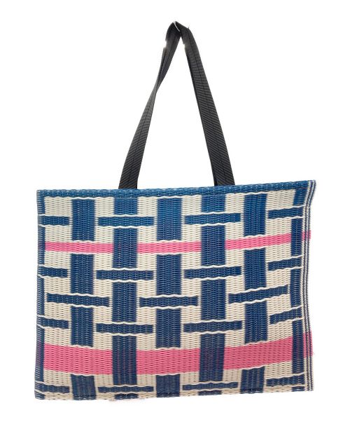 MARNI（マルニ）MARNI (マルニ) 吉田カバン (ヨシダカバン) フラワーカフェカゴバッグ ネイビー×ピンクの古着・服飾アイテム