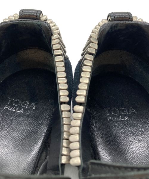 TOGA PULLA（トーガ プルラ）TOGA PULLA (トーガ プルラ) メタルスニーカーサンダル ブラック×シルバー サイズ:36の古着・服飾アイテム