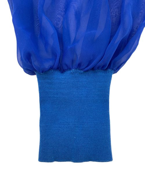 HYKE（ハイク）HYKE (ハイク) ギャザー オーバー シアーブラウス ブルー サイズ:2の古着・服飾アイテム