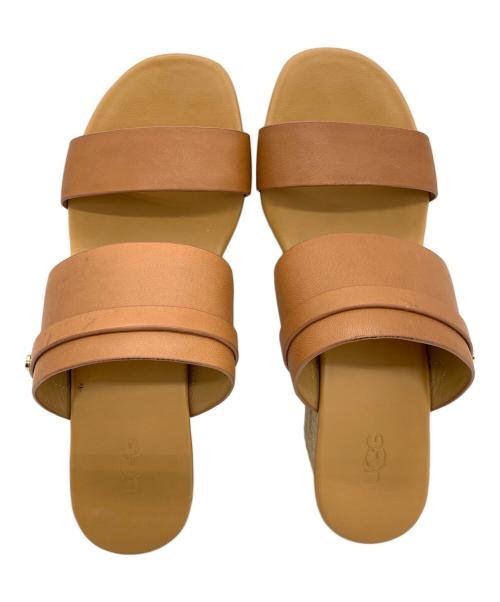 UGG（アグ）UGG (アグ) ウェッジソールサンダル ブラウン×ベージュ サイズ:24の古着・服飾アイテム