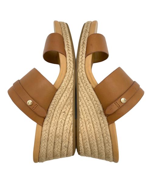 UGG（アグ）UGG (アグ) ウェッジソールサンダル ブラウン×ベージュ サイズ:24の古着・服飾アイテム