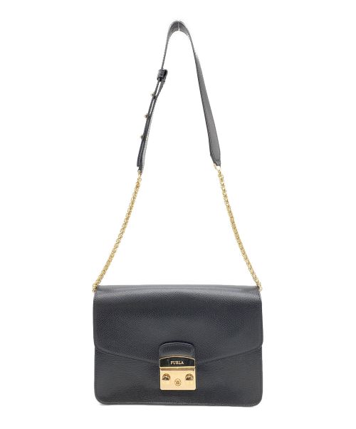 FURLA（フルラ）FURLA (フルラ) メトロポリス チェーンショルダーバッグ ブラックの古着・服飾アイテム