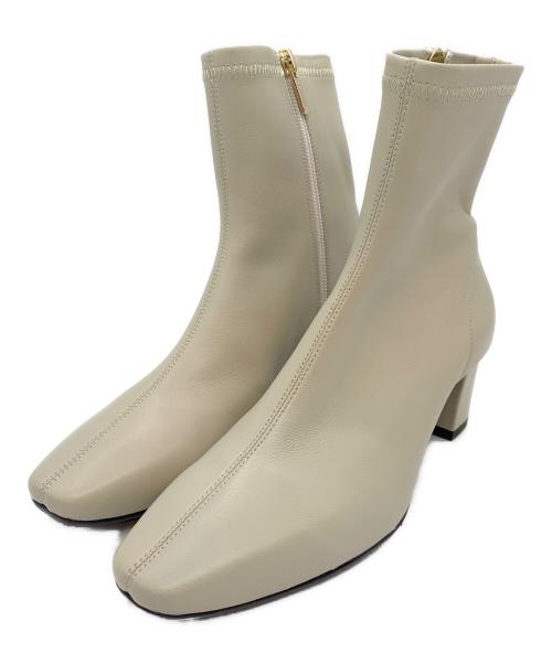 卑弥呼（ヒミコ）卑弥呼 (ヒミコ) シープレザーストレッチブーツ ベージュ サイズ:22.5の古着・服飾アイテム