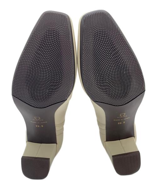 卑弥呼（ヒミコ）卑弥呼 (ヒミコ) シープレザーストレッチブーツ ベージュ サイズ:22.5の古着・服飾アイテム