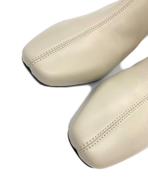 卑弥呼（ヒミコ）卑弥呼 (ヒミコ) シープレザーストレッチブーツ ベージュ サイズ:22.5の古着・服飾アイテム