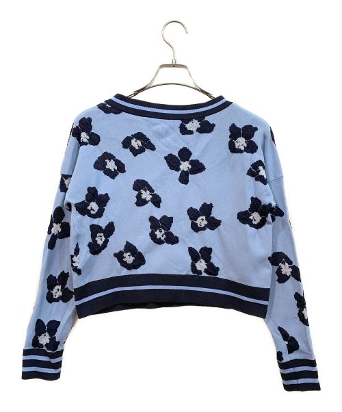 GRACE CONTINENTAL（（グレースコンチネンタル）GRACE CONTINENTAL (グレースコンチネンタル) フラワーニットジャガードトップ / フラワーニットジャガードスカート ブルー×ネイビー サイズ:36の古着・服飾アイテム