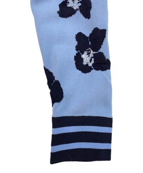 GRACE CONTINENTAL（（グレースコンチネンタル）GRACE CONTINENTAL (グレースコンチネンタル) フラワーニットジャガードトップ / フラワーニットジャガードスカート ブルー×ネイビー サイズ:36の古着・服飾アイテム