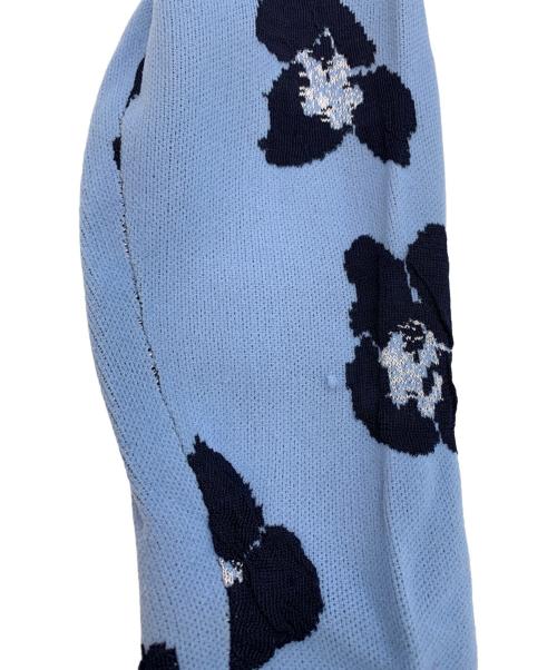 GRACE CONTINENTAL（（グレースコンチネンタル）GRACE CONTINENTAL (グレースコンチネンタル) フラワーニットジャガードトップ / フラワーニットジャガードスカート ブルー×ネイビー サイズ:36の古着・服飾アイテム