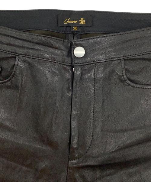 DRAWER（ドゥロワー）DRAWER (ドゥロワー) ラムレザーパンツ ブラック サイズ:36の古着・服飾アイテム