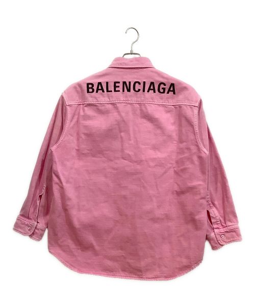 BALENCIAGA（バレンシアガ）BALENCIAGA (バレンシアガ) バックロゴデニムシャツ ピンク サイズ:34の古着・服飾アイテム
