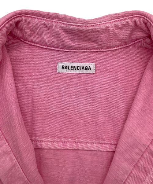 BALENCIAGA（バレンシアガ）BALENCIAGA (バレンシアガ) バックロゴデニムシャツ ピンク サイズ:34の古着・服飾アイテム