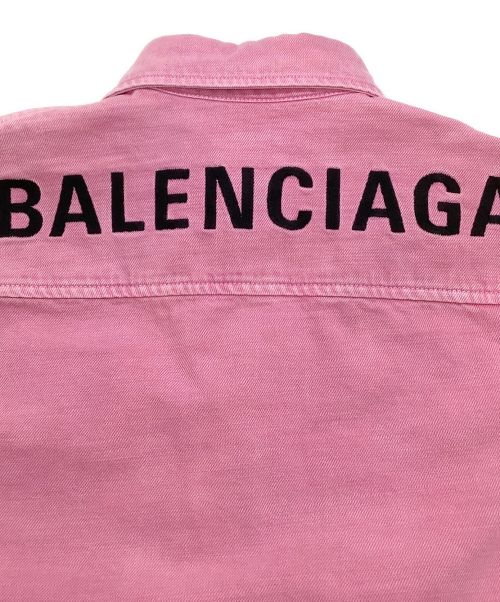 BALENCIAGA（バレンシアガ）BALENCIAGA (バレンシアガ) バックロゴデニムシャツ ピンク サイズ:34の古着・服飾アイテム