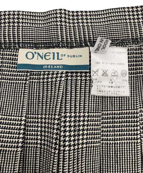 O'NEIL OF DUBLIN（オニールオブダブリン）O'NEIL OF DUBLIN (オニールオブダブリン) グレンチェックキルトスカート ブラック×ホワイト サイズ:US6の古着・服飾アイテム