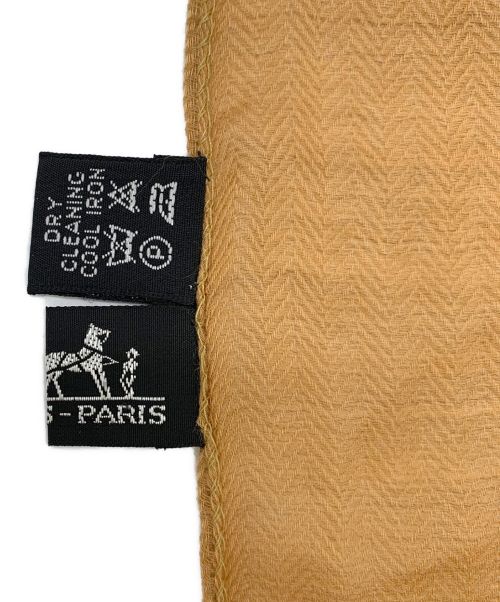 HERMES（エルメス）HERMES (エルメス) カシミヤウールマフラー ブラウンの古着・服飾アイテム