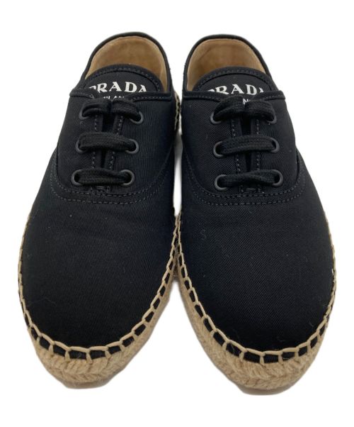 PRADA（プラダ）PRADA (プラダ) エスパドリーユ ブラック サイズ:35の古着・服飾アイテム