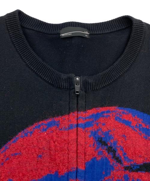 LAD MUSICIAN（ラッドミュージシャン）LAD MUSICIAN (ラッドミュージシャン) モヘア混ジップカーディガン ブラック サイズ:SIZE44の古着・服飾アイテム