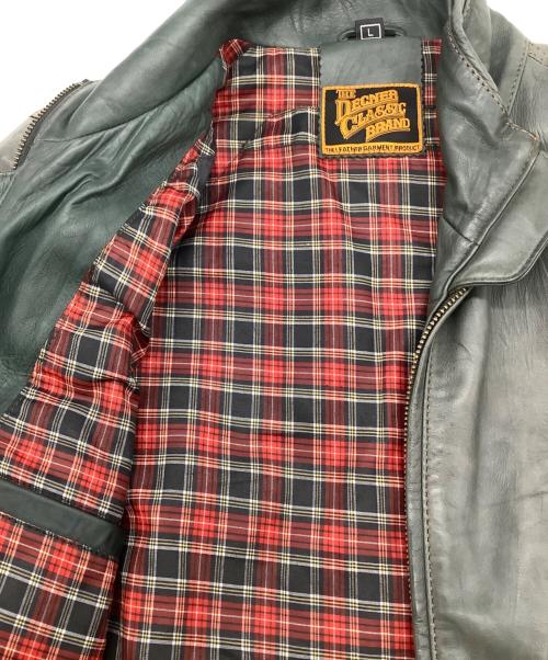 THE DECNER CLASSIC BRAND（デグナークラシックブランド）THE DECNER CLASSIC BRAND (デグナークラシックブランド) ラムレザージャケット グリーン サイズ:Lの古着・服飾アイテム