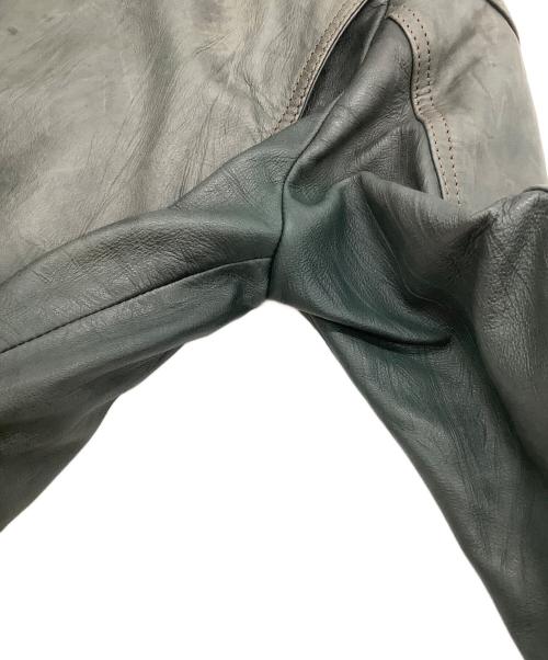 THE DECNER CLASSIC BRAND（デグナークラシックブランド）THE DECNER CLASSIC BRAND (デグナークラシックブランド) ラムレザージャケット グリーン サイズ:Lの古着・服飾アイテム