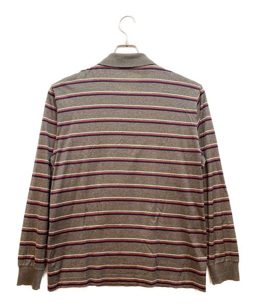 CELINE（セリーヌ）CELINE (セリーヌ) 長袖ポロシャツ グレー×レッド サイズ:Lの古着・服飾アイテム