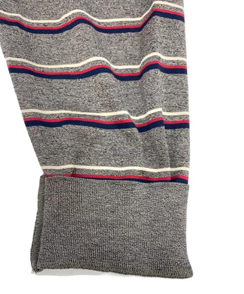 CELINE（セリーヌ）CELINE (セリーヌ) 長袖ポロシャツ グレー×レッド サイズ:Lの古着・服飾アイテム
