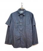 POST O'ALLSポストオーバーオールズ）の古着「長袖シャツ」｜ネイビー