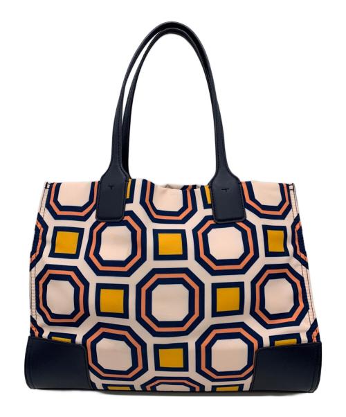 TORY BURCH（トリーバーチ）TORY BURCH (トリーバーチ) トートバッグ ネイビー×ベージュの古着・服飾アイテム