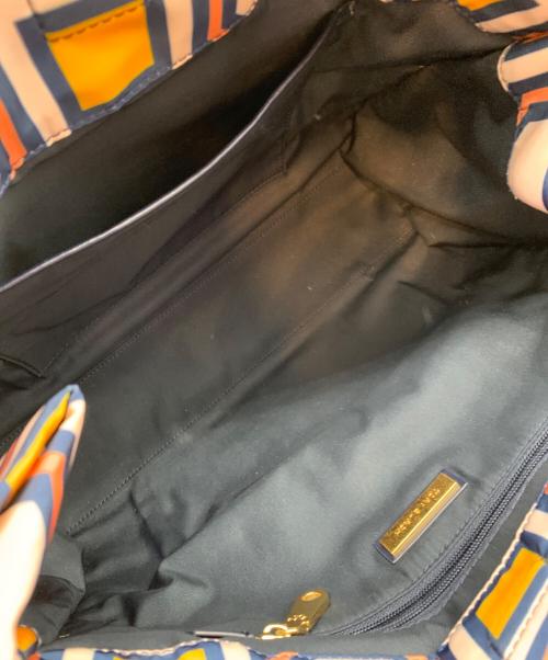 TORY BURCH（トリーバーチ）TORY BURCH (トリーバーチ) トートバッグ ネイビー×ベージュの古着・服飾アイテム